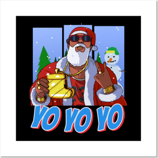 Black Santa Claus Gangster Christmas Posters and Art